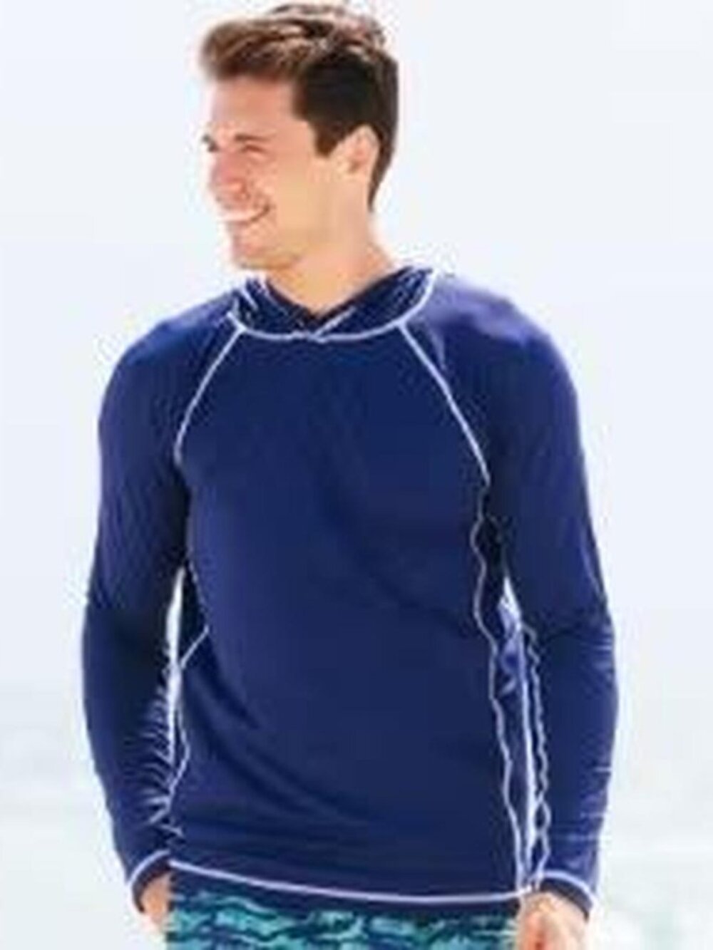 Cabana Life  Man NAVY HOODED RASHGUARD Size Large